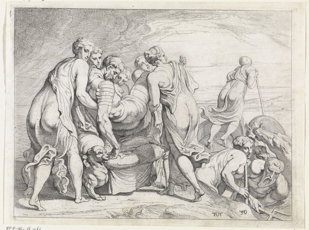 Faiaken přivedou spícího Odyssea na Ithaku The Labors of Odysseus (název série) od Theodoor van Thulden