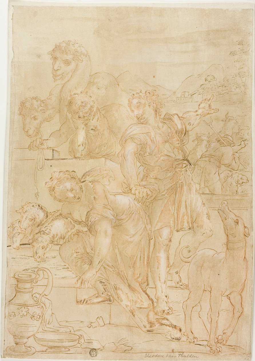 Isaac a Rebecca u Studny od Theodoor van Thulden