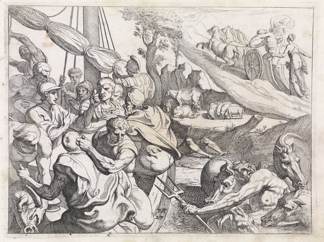 Héliovský dobytek The Labors of Odysseus (název série) od Theodoor van Thulden