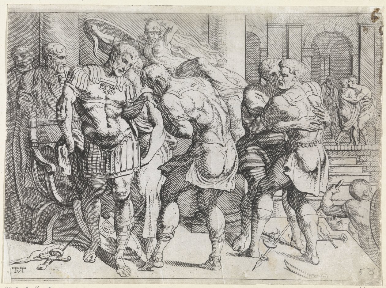 Usmíření mezi Odysseem a ithackými rebely The Labors of Odysseus (název série) od Theodoor van Thulden