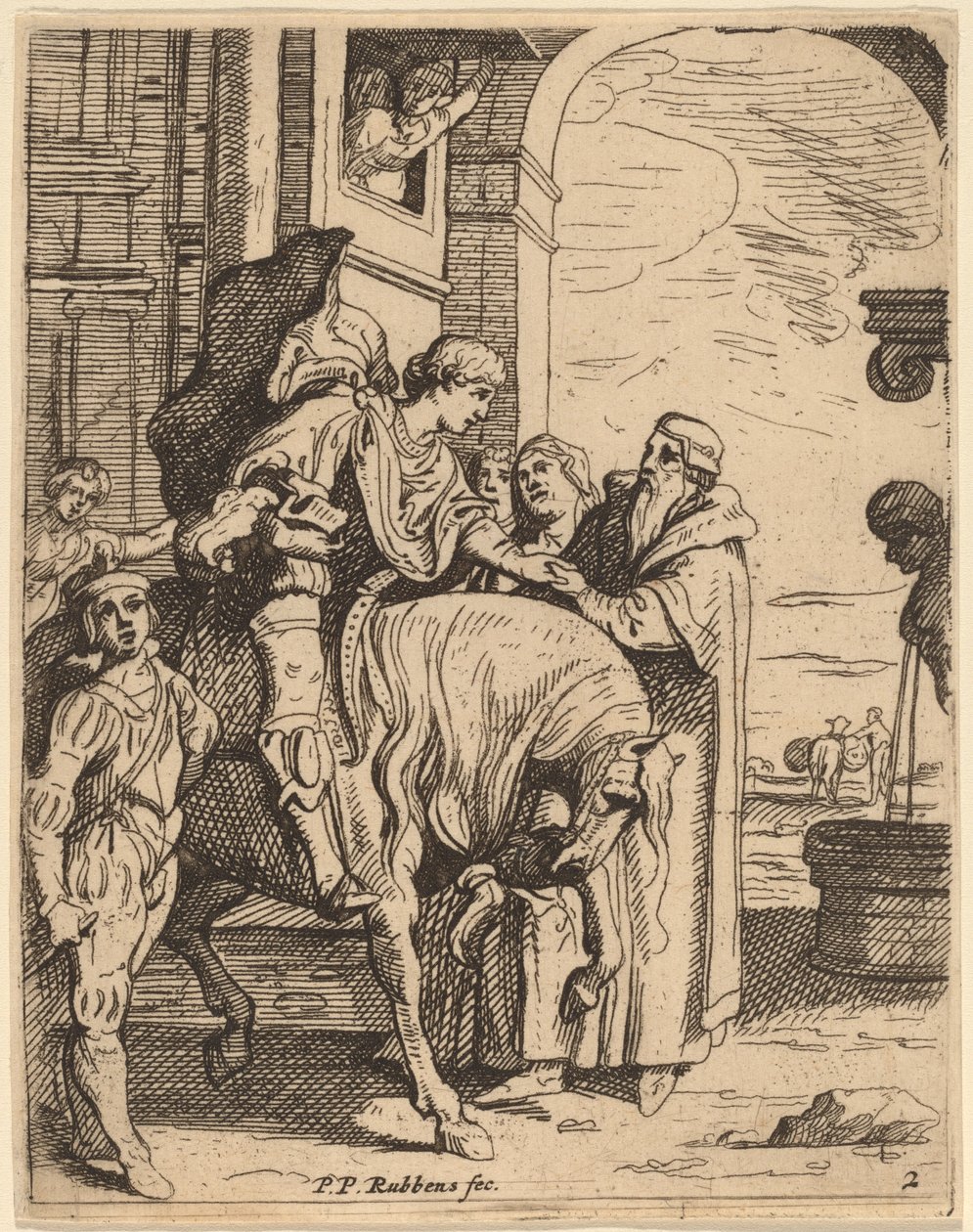 Marnotratný syn se loučí se svým otcem od Theodoor van Thulden after Sir Peter Paul Rubens