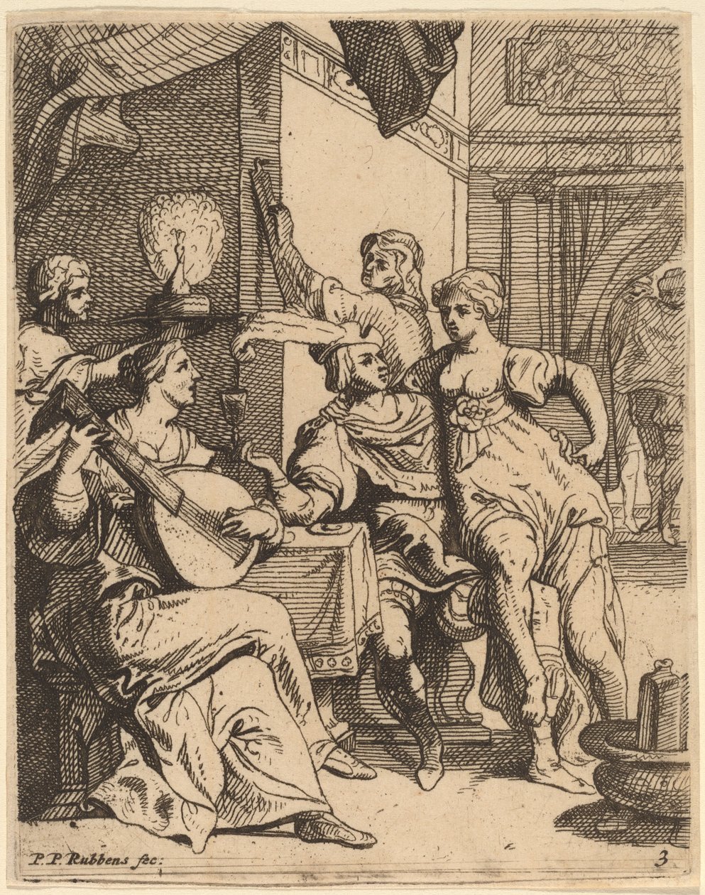 Marnotratník plýtvá svou látkou v krčmě od Theodoor van Thulden after Sir Peter Paul Rubens