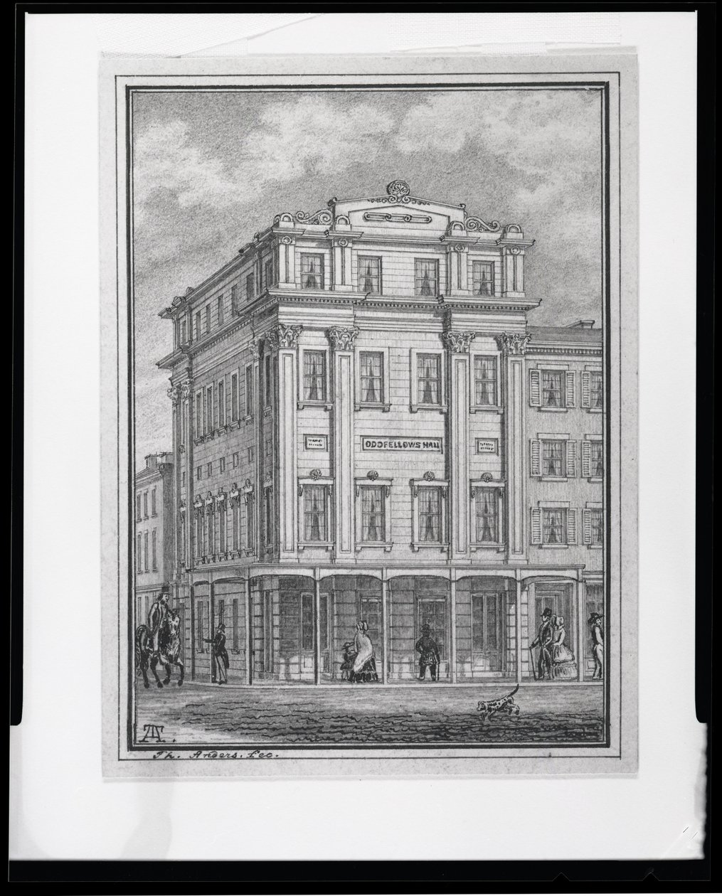 Odd Fellows Hall, která se nachází na rohu 4. a Locust ulice od Theodor Anders