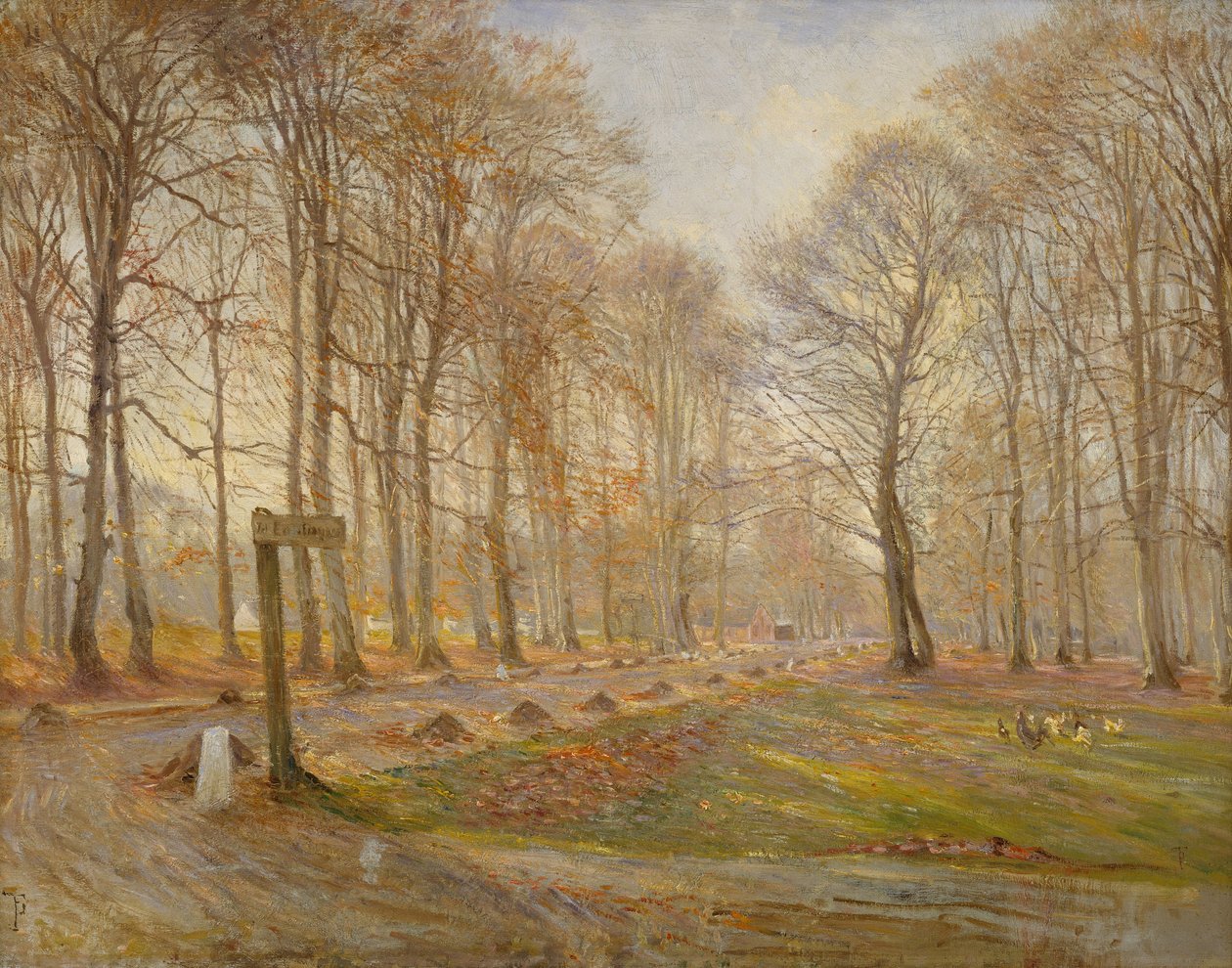 Pozdní podzimní den v parku Jægersborg Deer Park, severně od Kodaně od Theodor Esbern Philipsen