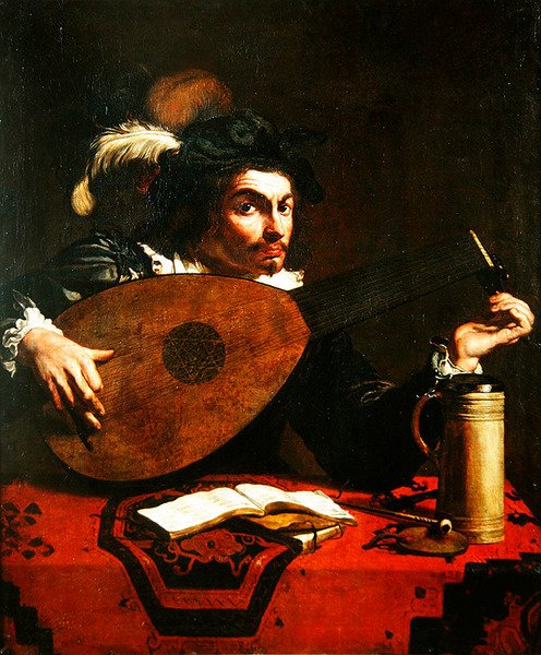 Hráč na loutnu od Theodor Rombouts