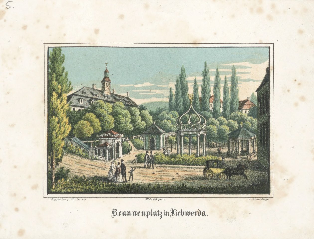 Brunnenplatz v Liebwerdě od Theodor Sachse