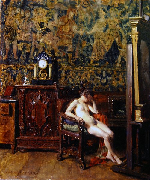 Model (olej na panelu) od Theodor Baierl