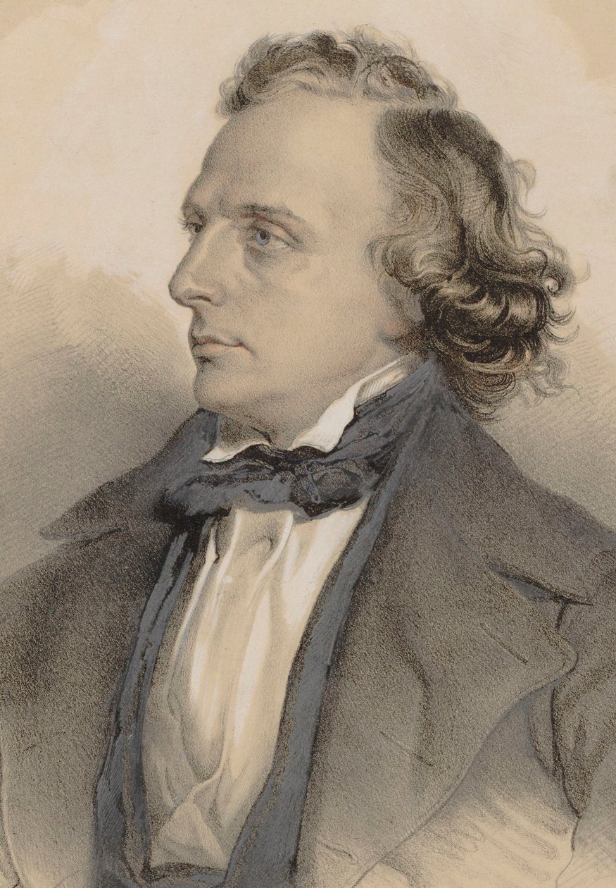 Portrét pianisty a skladatele Henryho Litolffa 1818-1891, 1849. od Theodor Brüggemann