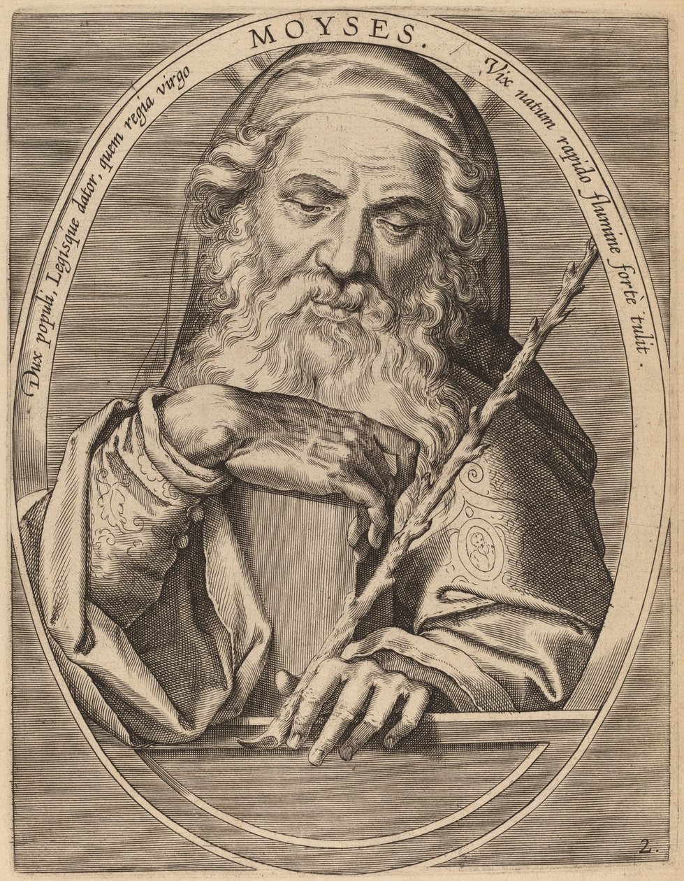 Mojžíš od Theodor Galle after Jan van der Straet