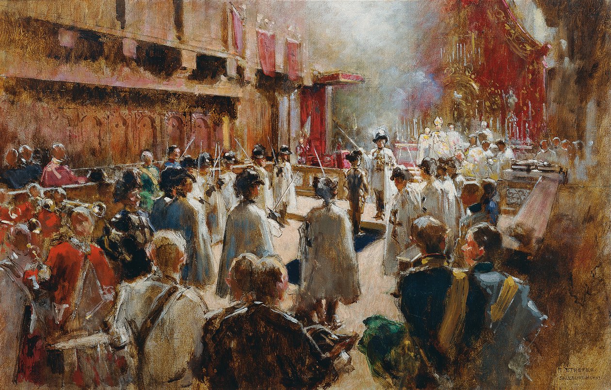 Pocta hraběte Boos-Waldecka od velmistra Řádu německých rytířů arcivévody Eugena v Hofkirche v Innsbrucku od Theodor Josef Ethofer