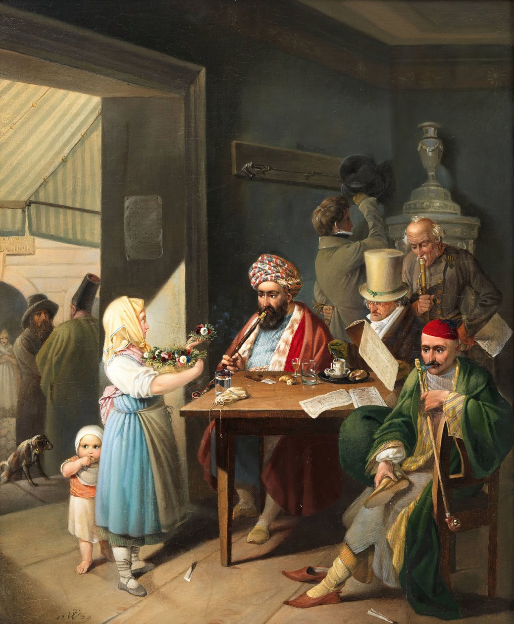 Řekové a Turci ve vídeňské kavárně, 1824. od Theodor Leopold Weller