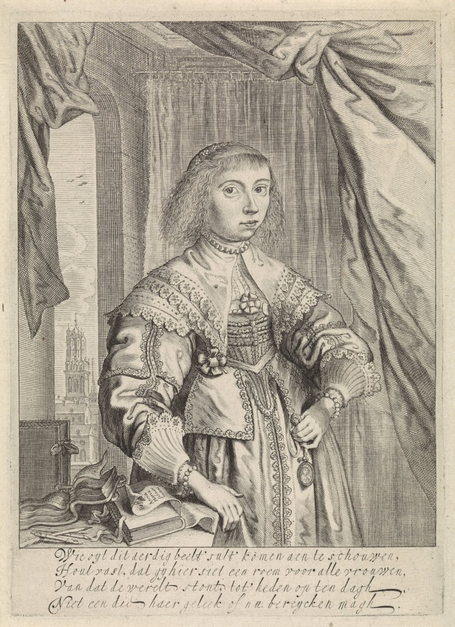 Portrét Anny Marie van Schurman od Theodor Matham