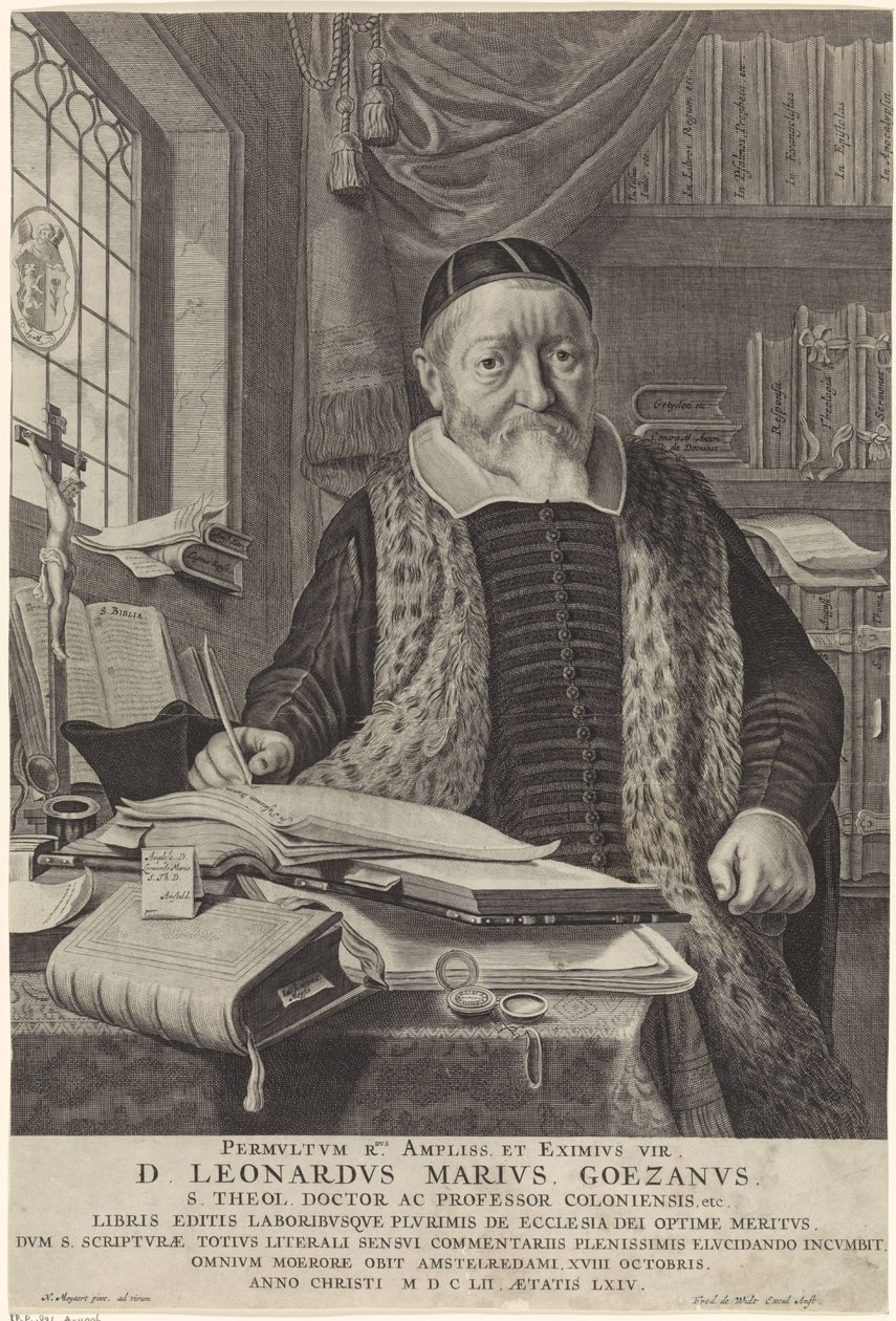 Portrét Leonarda Maria van der Goese v pracovně od Theodor Matham