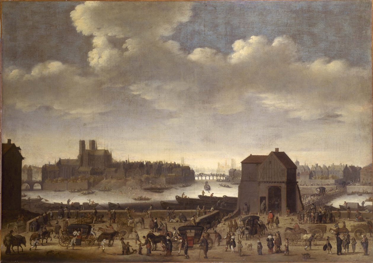 Nábřeží a Pont de la Tournelle, ca. 1646, ca. 1646 (olej na plátně) od Theodor Matham