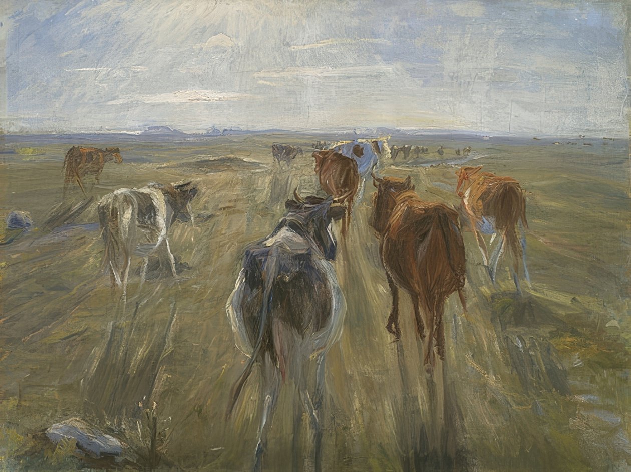 Dlouhé stíny. Krávy na ostrově Saltholm. Kolem roku 1890 od Theodor Philipsen