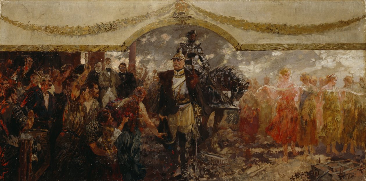 Lidé vzdávají hold Bismarckovi, 1911 od Theodor Rocholl