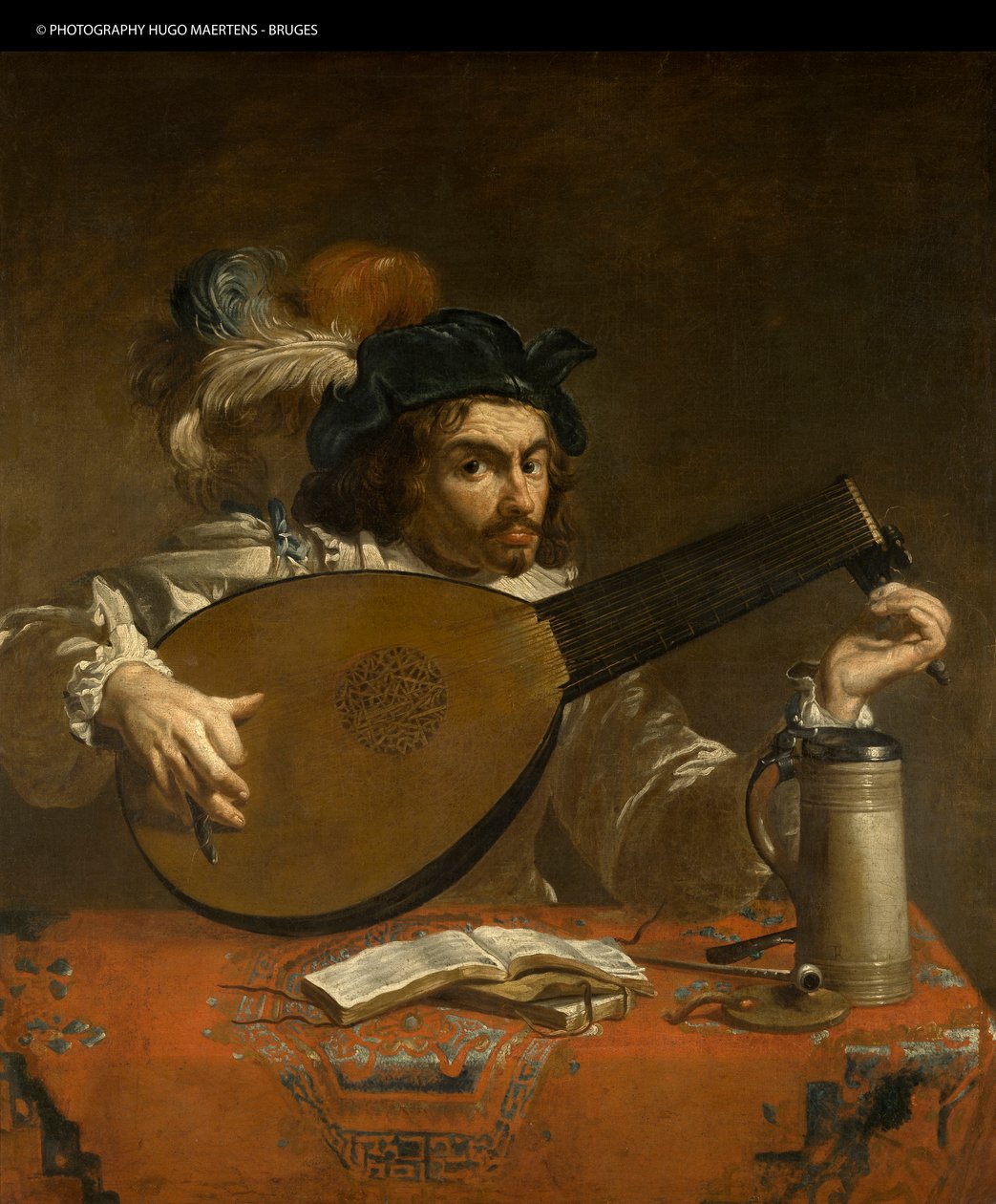 Hráč loutny (olej na plátně) od Theodor Rombouts