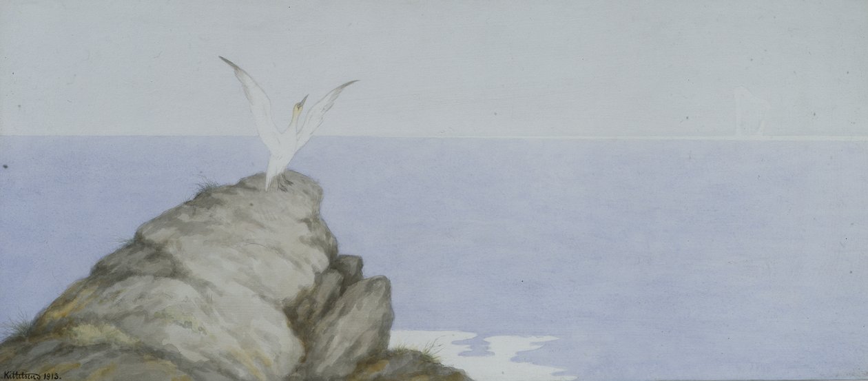 Mořský pták (akvarel na papíře) od Theodor Kittelsen