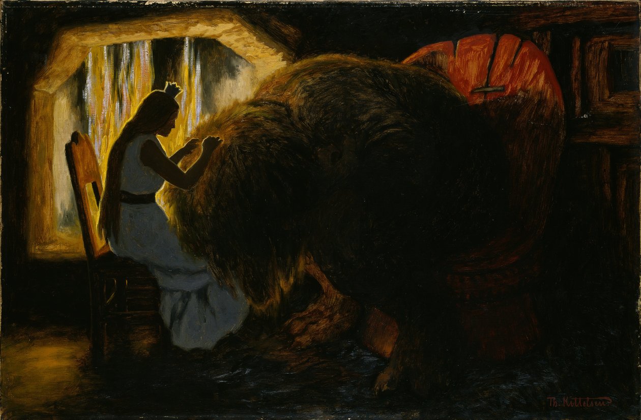 Princezna vybírá vši z trolla od Theodor Kittelsen