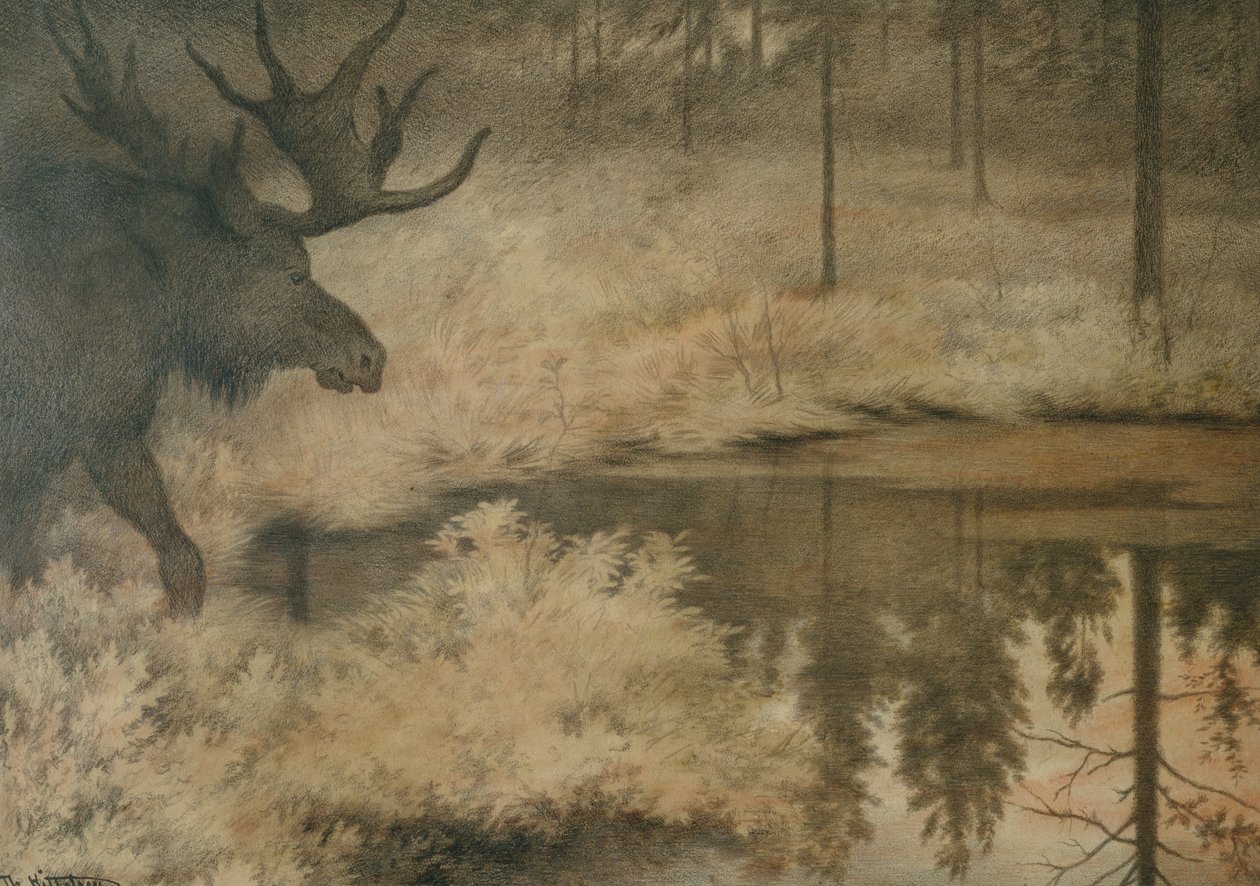 Los přichází uhasit žízeň od Theodor Kittelsen