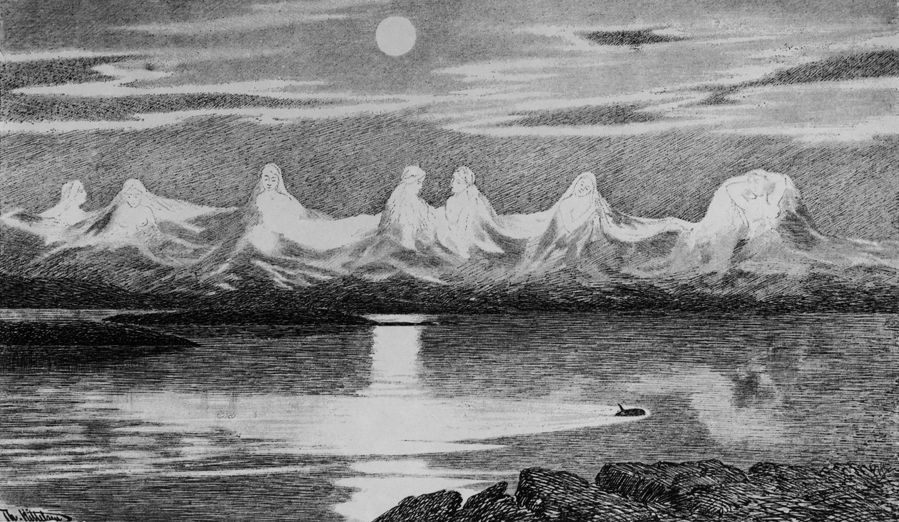Sedm sester, cca 1888 (litho) od Theodor Kittelsen