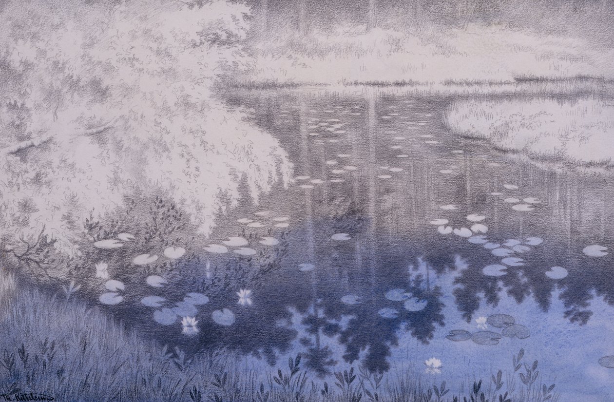 Ve Svartebudale leží rybník od Theodor Kittelsen