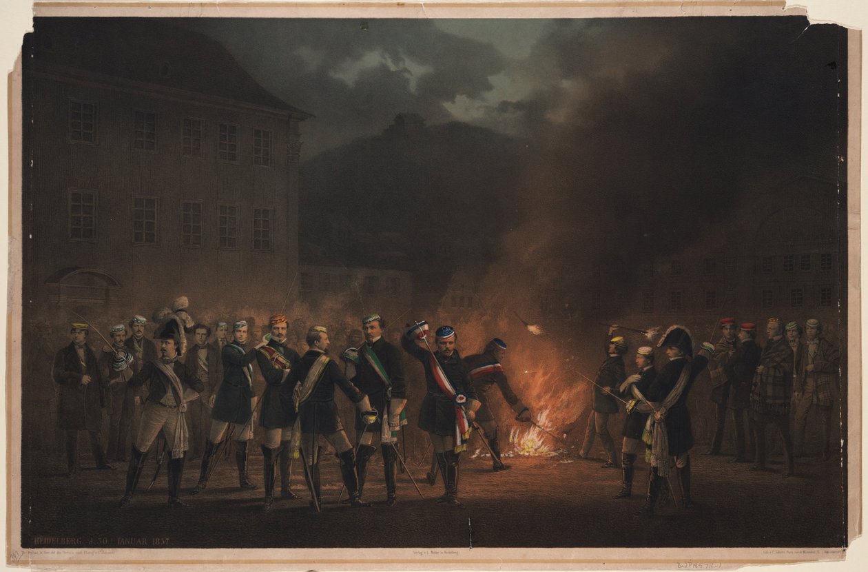 Pochodňový průvod v Heidelbergu dne 30. ledna 1857, 1857 od Theodor Verhas