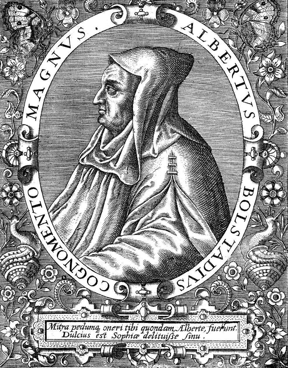 Albertus Magnus c1200-1280 dominikánský mnich německého původu, konec 16. století od Theodor de Bry