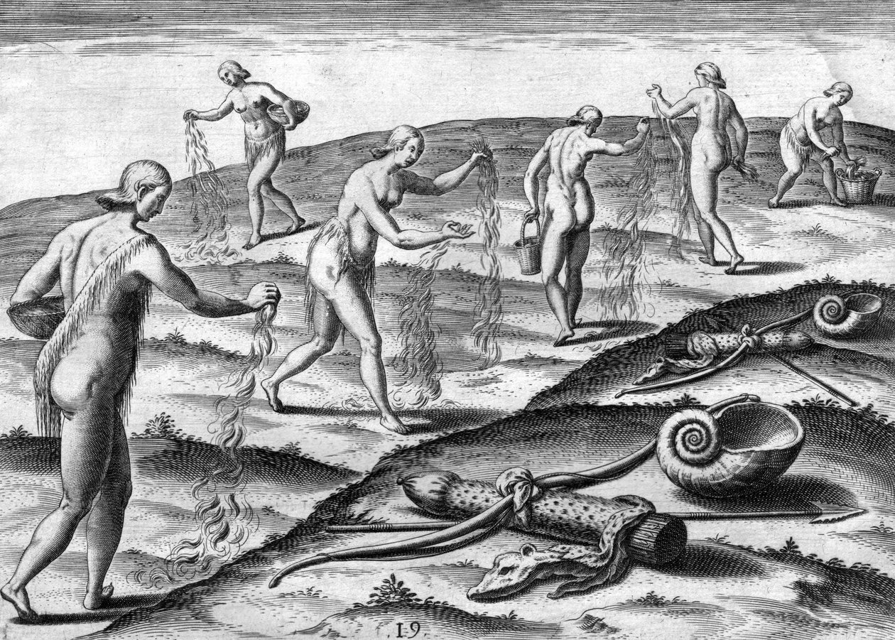 Obřad žen kmene Potano od Theodor de Bry