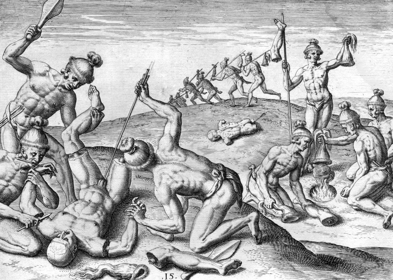 Křižáci indiánů Potanos od Theodor de Bry