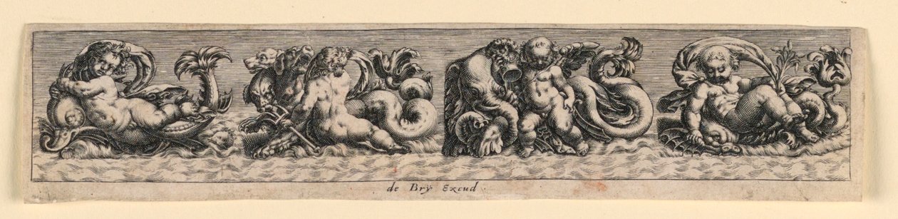Dekorativní panel: Mořské příšery od Theodor de Bry