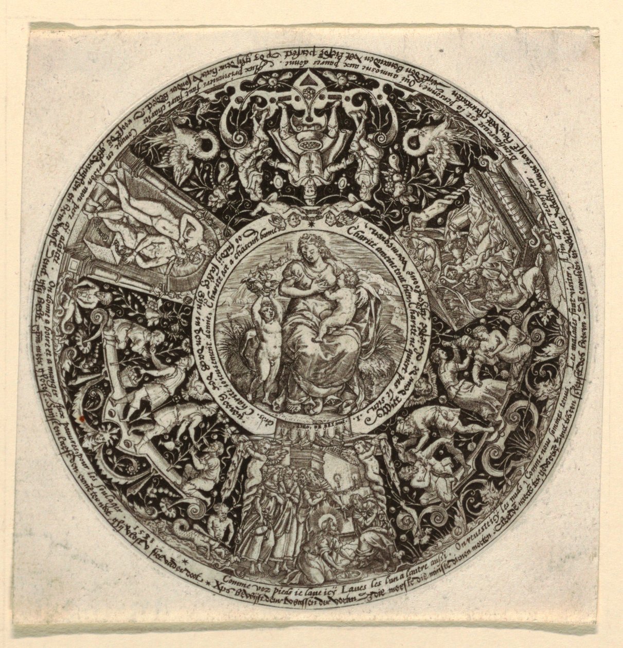 Design pro rytou Tazzu s alegorií lásky od Theodor de Bry