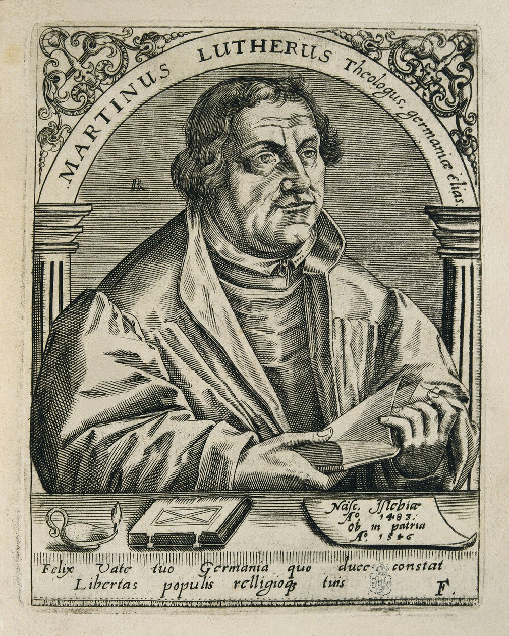 LUTHER, Martin (1483-1546). Německý náboženský reformátor. Rytina. ŠPANĚLSKO. MADRID (AUTONOMNÍ KOMUNITA). Madrid. Národní knihovna od Theodor de Bry