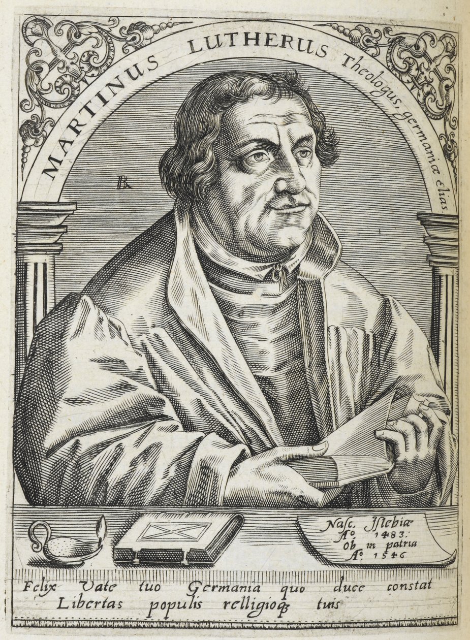 Martin Luther. (1483-1546). Německý náboženský reformátor a zakladatel reformace. Portrét. od Theodor de Bry