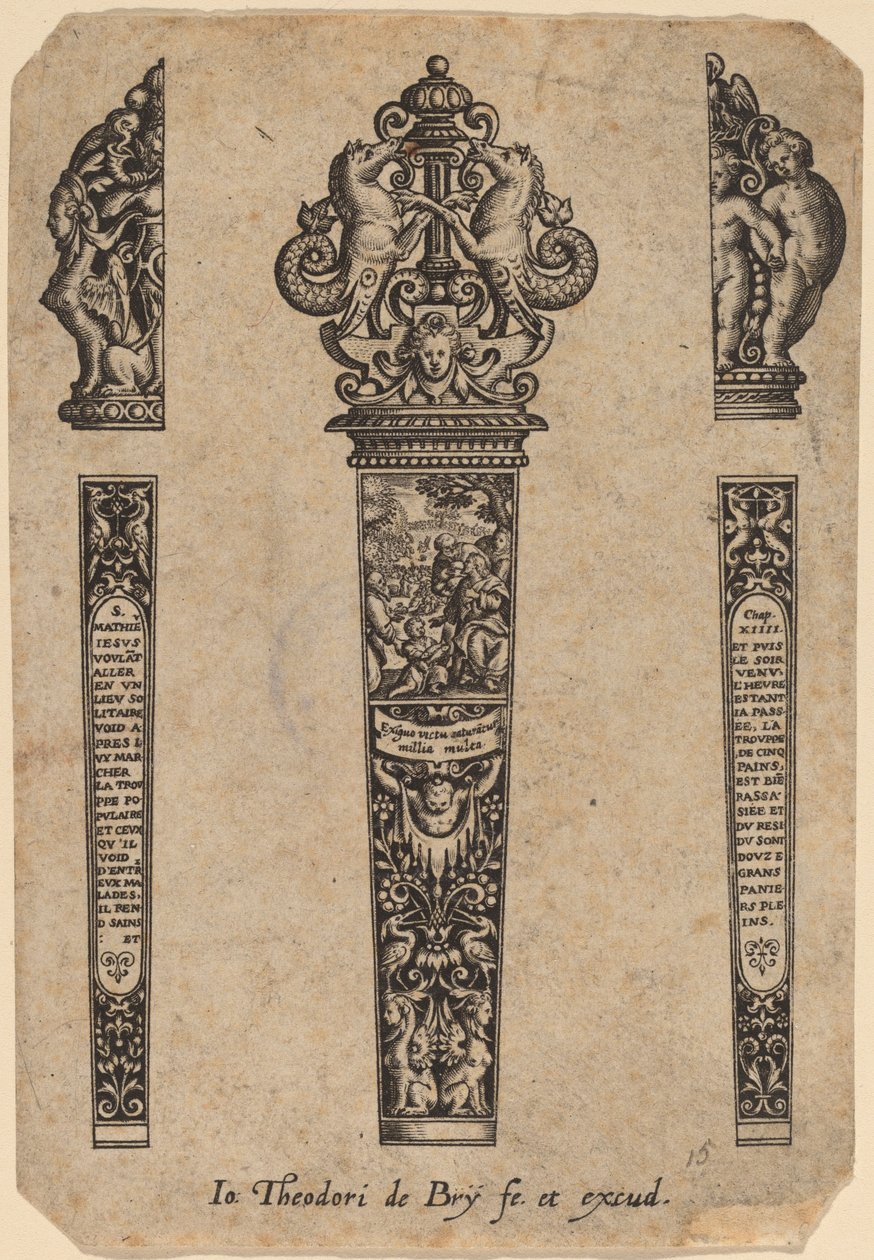 Ornament na rukojeť nože od Theodor de Bry