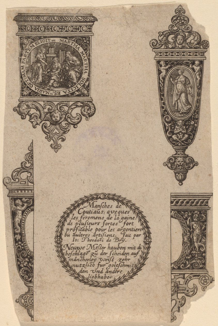 Ornament na rukojeť nože od Theodor de Bry