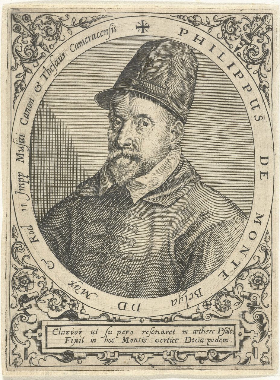 Portrét skladatele Philippa de Monte 1521-1603, c. 1598 od Theodore de Bry