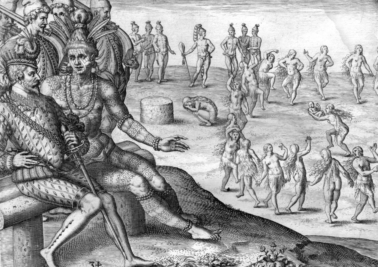 Kmen indiánů Timucua od Theodor de Bry