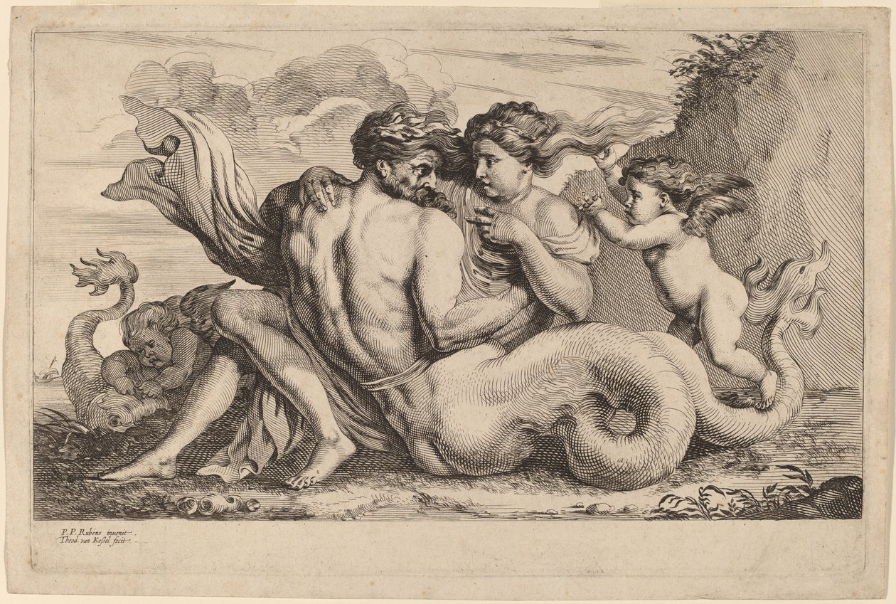 Siréna a Triton od Theodor van Kessel after Sir Peter Paul Rubens
