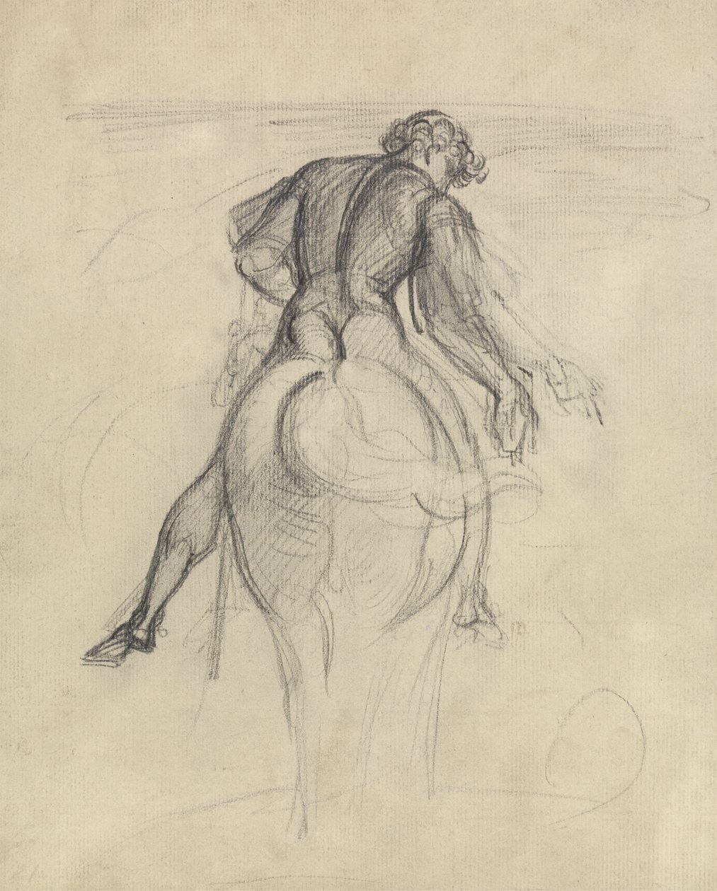 Studie muže jedoucího na koni od Theodor von Holst