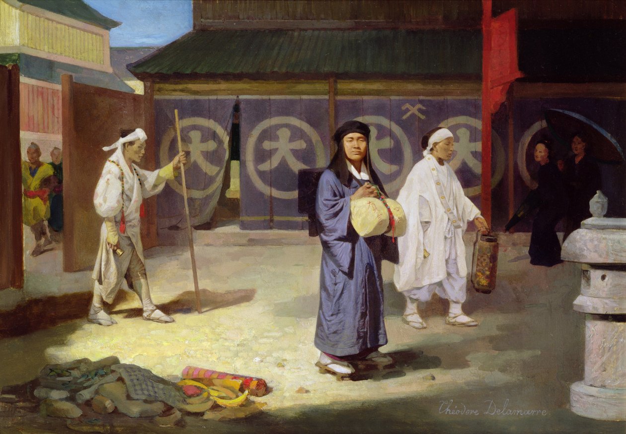 Japonský poutník vracející se z hory Fusi Yama od Theodore Delamarre