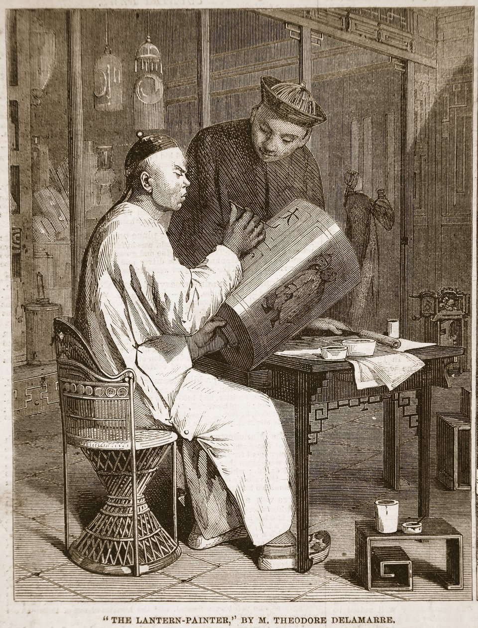 Malíř lucerny, ilustrace z „The Illustrated London News“, 1861 od Theodore Delamarre