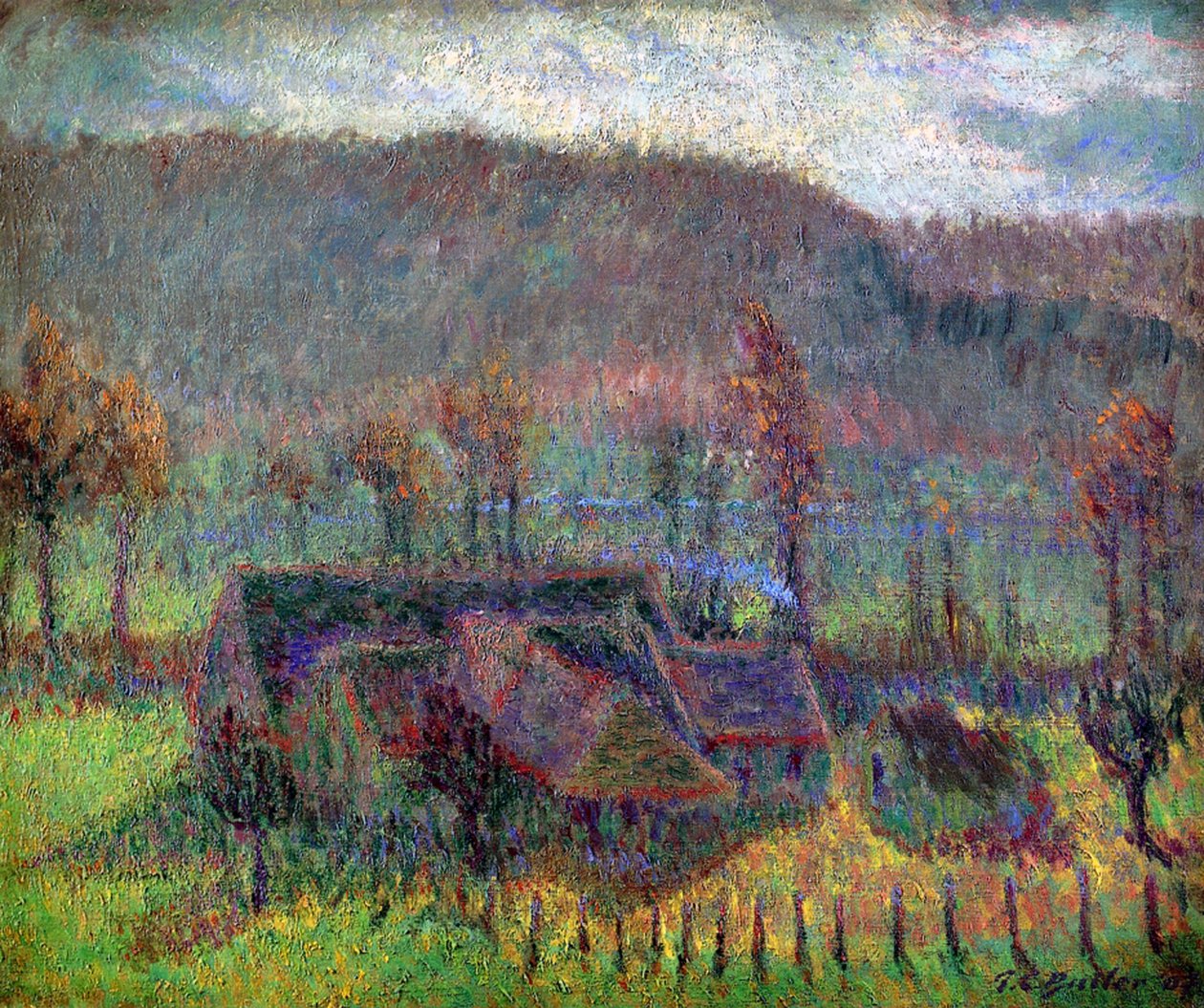 Chaty v Giverny, kolem roku 1907 od Theodore Earl Butler