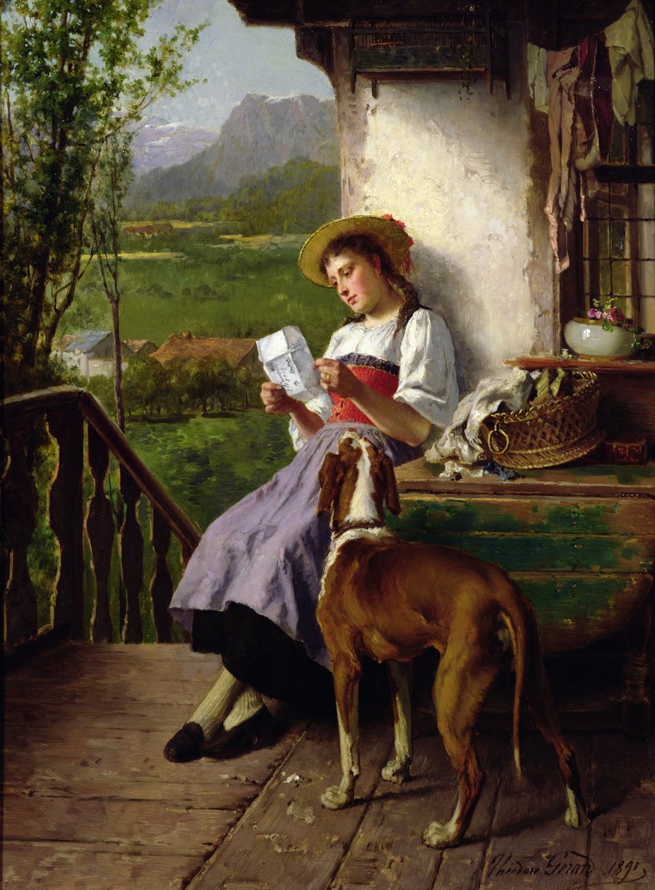 Dívka čte dopis, 1891 od Theodore Gerard