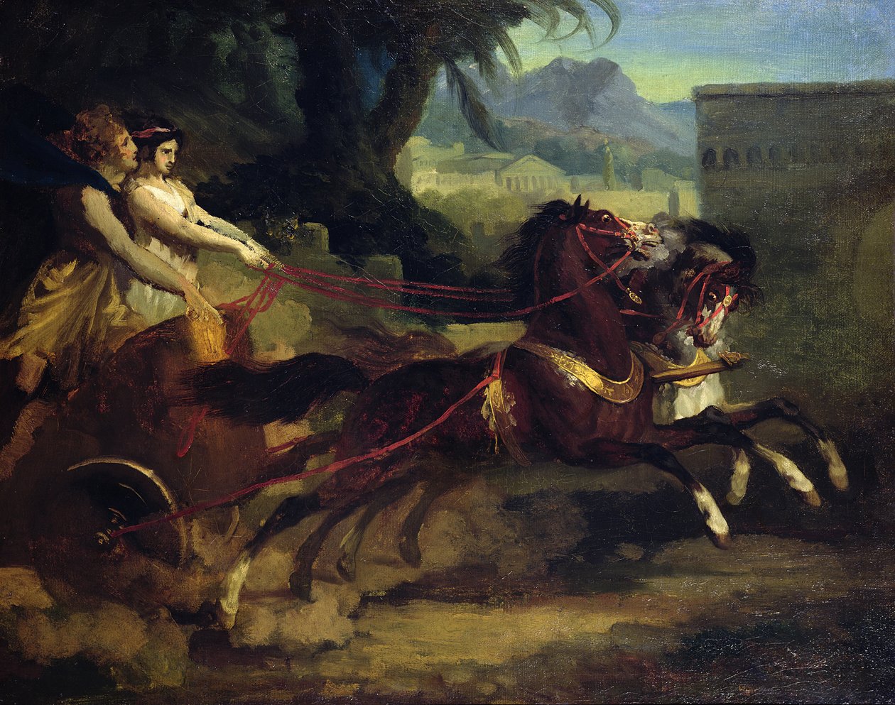 Ancient Chariot Race, podle obrazu Carle Verneta od Theodore Gericault