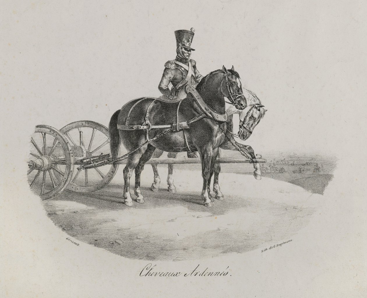 Ardenští koně, 1822 od Theodore Gericault