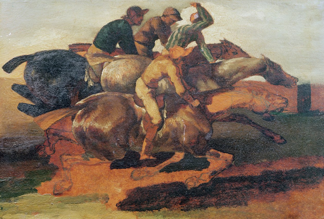 Čtyři žokejové cválající od Theodore Gericault