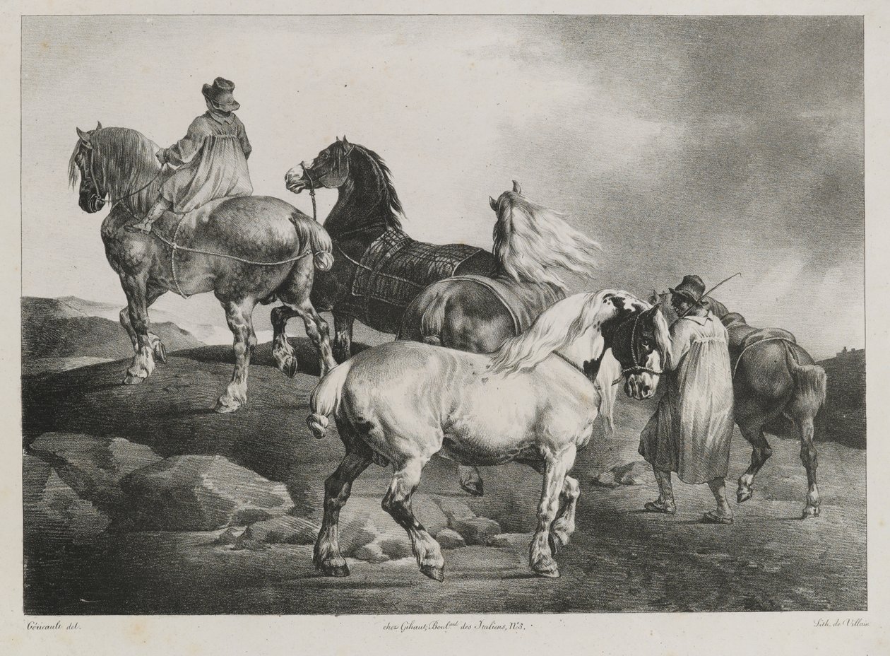 Koně jsou vedeni na veletrh, 1822 od Theodore Gericault