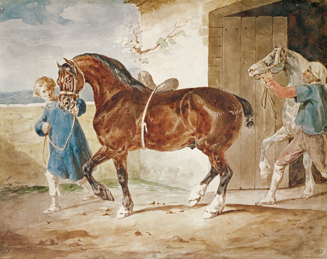 Opuštění stáje od Theodore Gericault