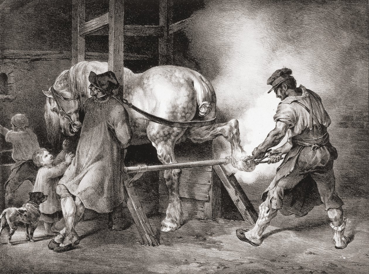 Sedlář, z knihy Etudes de Cheveaux, 1822 od Theodore Gericault